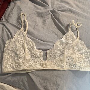 Anthropologie Ivory Lace Bralette XL (fits like XXL) NWT